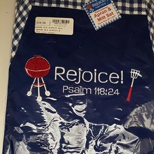 Rejoice apron & mitt set